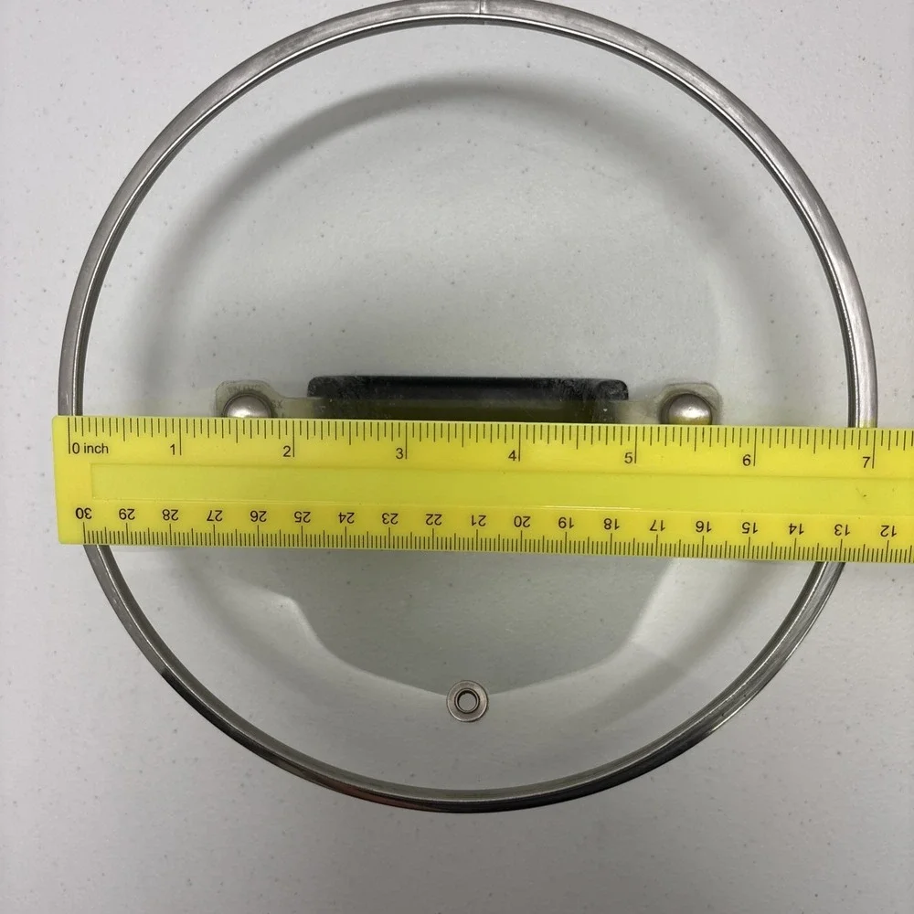 T-Fal Lot Of 2 Tempered Glass Lids /w Handles & Steam Vents 7